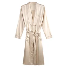 Новая мужская Золотая Пижама для отдыха, Высококачественная шелковая ночная рубашка для мужчин, удобные шелковистые халаты, благородный халат, мужские халаты для сна