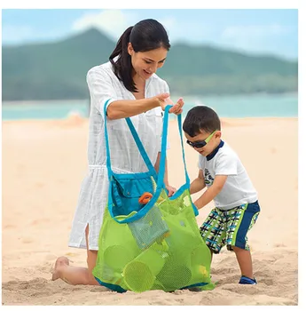 

Creative Folding Child Beach Mesh Storage Bag Child Bath Toy Storage Bag Net Suction Cup Baskets for Outdoor Hanging Big Volume