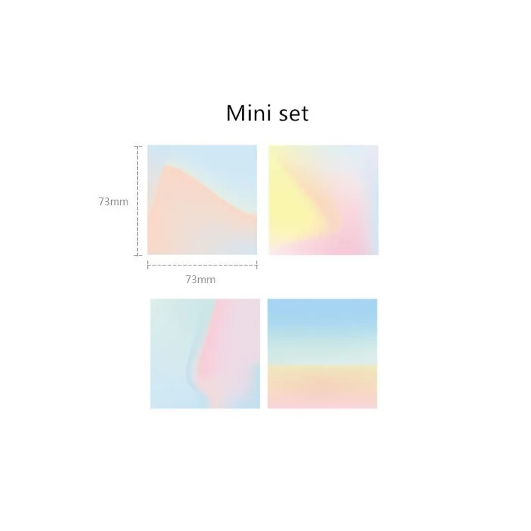 4 шт., постепенная смена цвета, липкая бумага, Радужный почтовый блокнот, маркер, наклейки для планировщика, канцелярские товары, офисные, школьные принадлежности, A6128 - Цвет: 4 pcs Mini size