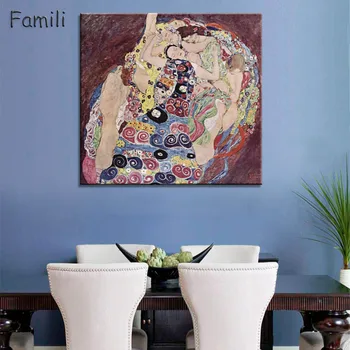 

free shipping Gustav Klimt Virgin portrait prints painting Austria stly oil painting on canvas home decoration picture