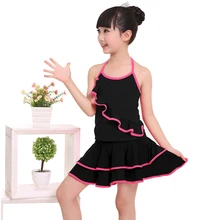 Детей Обувь для девочек Костюмы для латиноамериканских танцев платье для танцев Salsa нижней части спины юбка для танцев набор детей практике Производительность платье для танцев