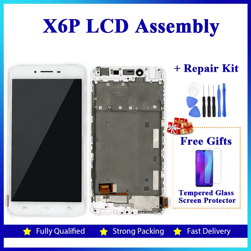 

Retail 1 Piece 100% Tested 5.7-inch LCD for vivo X6 Plus of Capacitive Touch Screen with Repair Kit & Free Gift