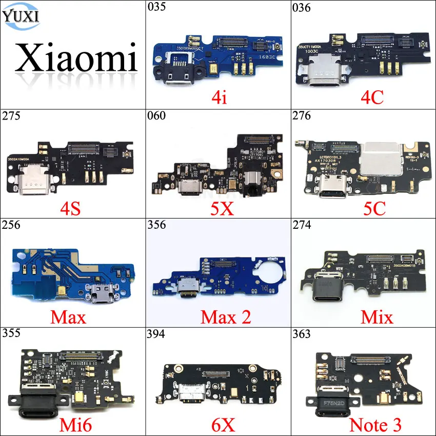 

YuXi 1pcs Microphone Module + USB Charging Port Connector Board Flex Cable For Xiaomi Mi 4i 4S 4C 5X 5C Max 2 Mix 6 6X Note 3