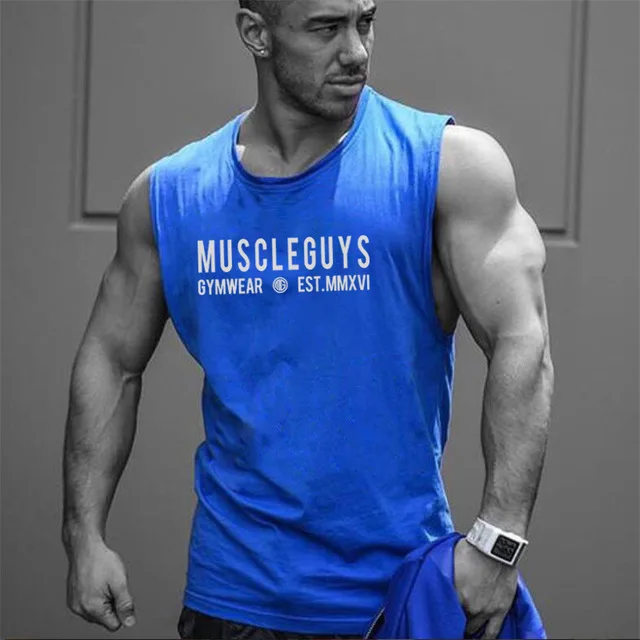 Фитнес для мышц Бег жилет без рукавов для мужчин плеча training джемпер