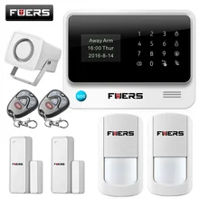 Fuers 2017 Update G90B WiFi GSM Home Security Alarm System with Wireless PIR Detector Door Sensor 8 wire zone Alarm System