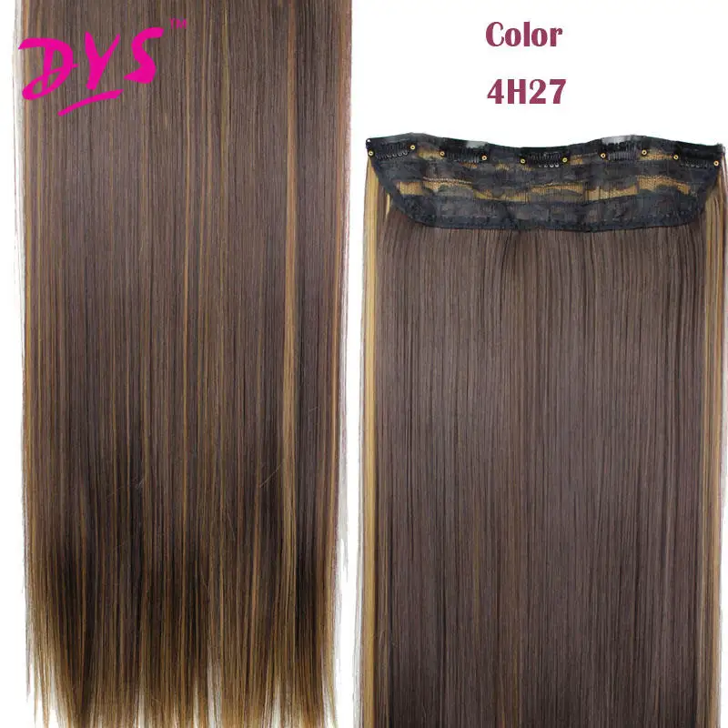 Deyngs 5 Clips Natural straight Clip In Hair Extention 24inch 34 Full Head Clip in HairPieces Long Fake False Synthetic Hair (6)