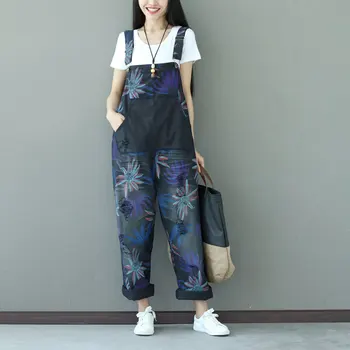 

Women jumpsuits girl suspenders Casual High-quality Holes Pockets Women's Cowboy Large Size Piece
