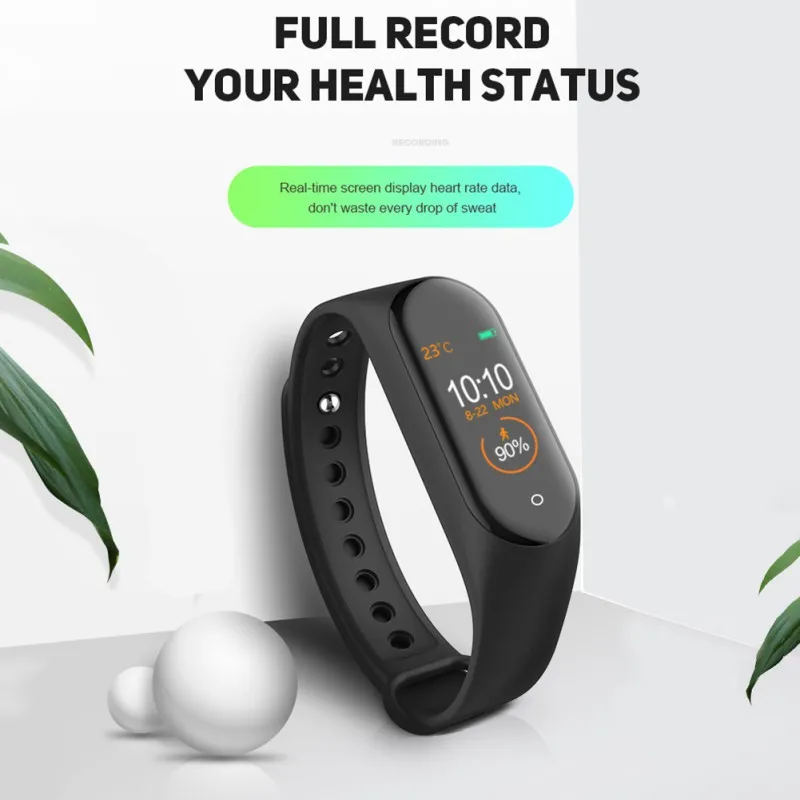 

M4 Smart Band Wristband Health Heart rate Blood Pressure Heakth Rate Monitor Pedometer Sports Bracelet PK M3 Fitness bracelet