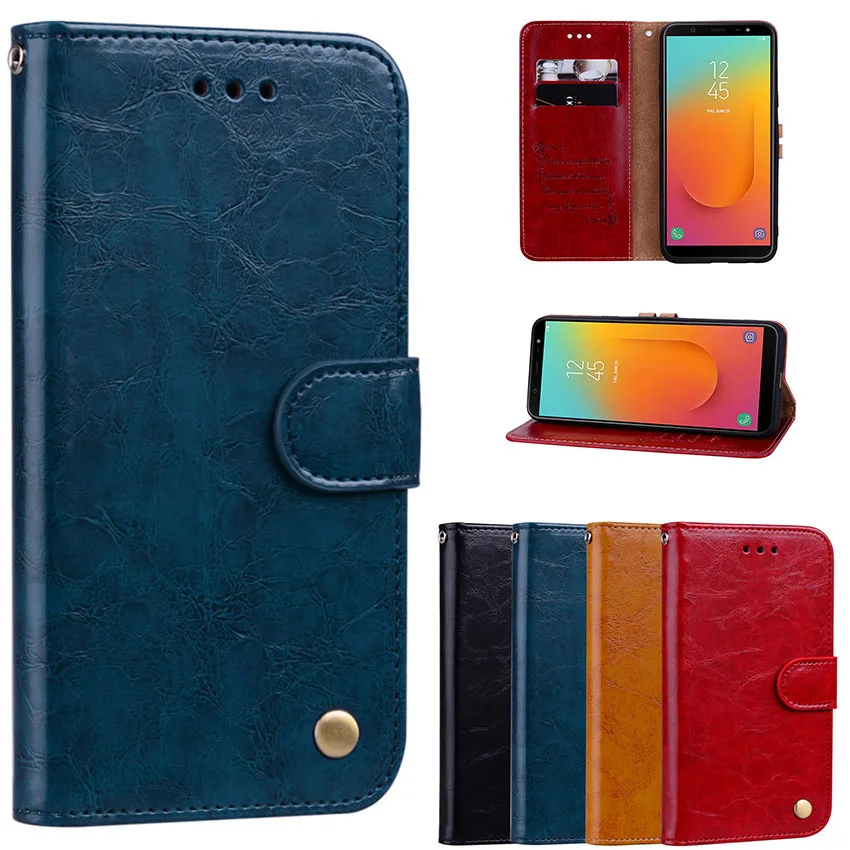 For Samsung Galaxy J8 2018 Case Flip PU Leather Phone Case For Samsung
