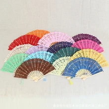 Кружевной веер ручной работы с вышивкой Свадебные украшения на день рождения