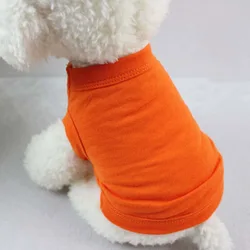 Cotton Dog Vest Shirt - Summer Pet Apparel - 3XL (Orange)