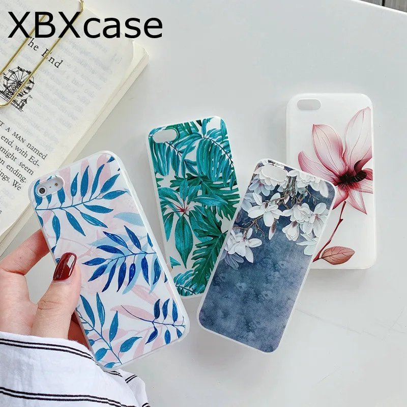 

XBXCase Retro 3D Relief Flower Green Leaf Case for iPhone 5 5S Matte Frosted Soft TPU Case for iPhone SE Painted Back Cover