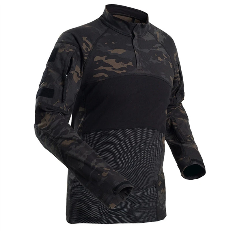

Military Mens Camouflage Tactical T Shirt Long Sleeve Brand Cotton Breathable Combat Frog Tshirt Men Training Shirts uniform