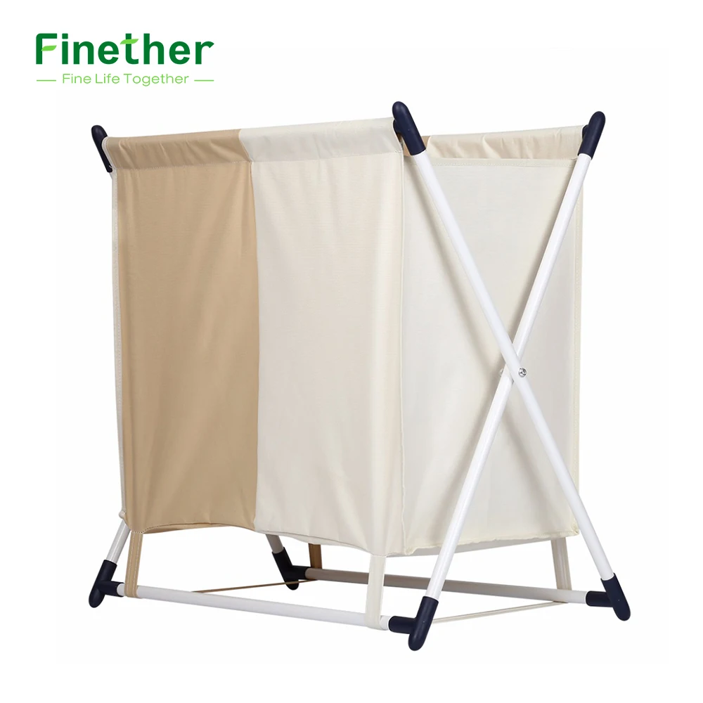 Folding LAUDRY HAMPER X Frame Laundry Sorter Hamper Stand 2
