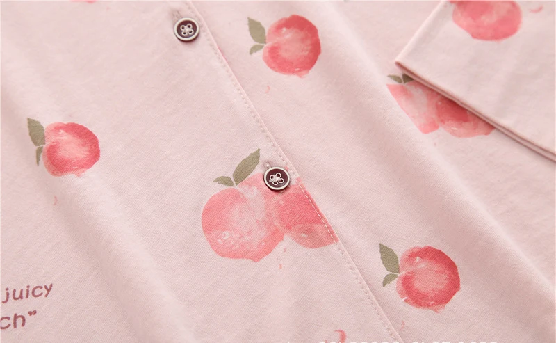 Мягкий 100% хлопок Пижамный комплект для женщин пижамы Новинка 2019 года свежий с длинными рукавами домашний костюм женский повседнев
