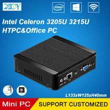 XCY Безвентиляторный Мини-ПК Celeron 3205U 3215U dual-ядер Небольшой Мини-Компьютер Бытовая HTPC HDMI VGA WIFI Windows10