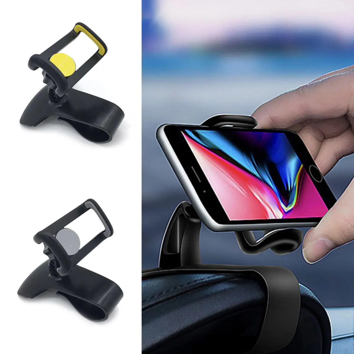 

Car Phone Holder For Universal Mobile Phone GPS Navigation Dashboard Clip Fold Black Car Phone Holder Stand Bracket For All