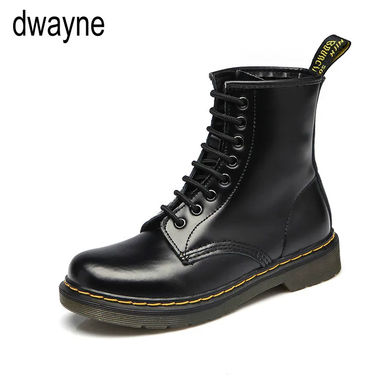 

2018 High quality split Leather Men Boots Dr Martin Boots shoes High Top Motorcycle Autumn Winter shoes man snow Boots dfc67