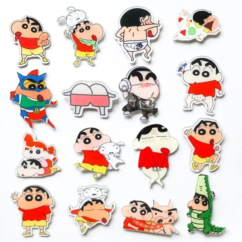 

5 pcs/set cute Japan Cartoon Crayon Shin-chan series acrylic fridge magnet stickers home decor fridge magnets gift