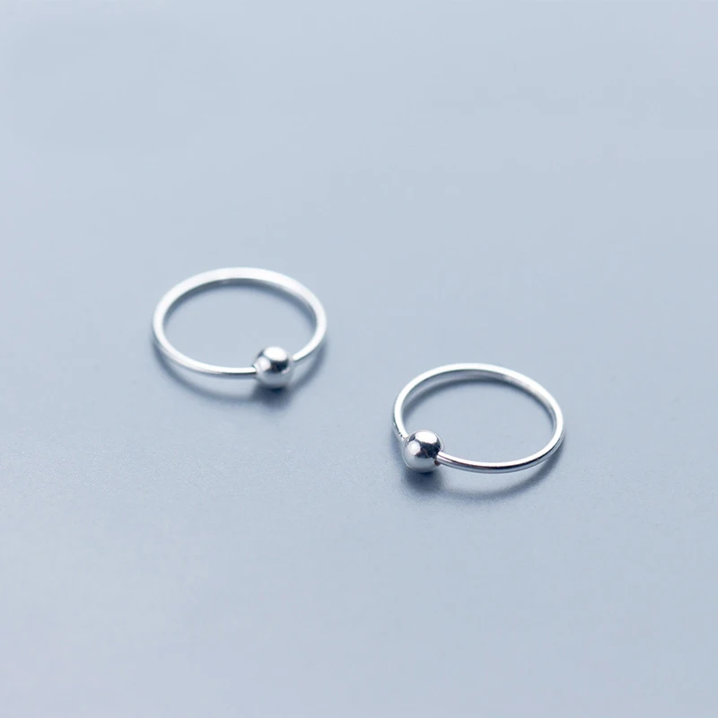 

MloveAcc Pure 925 Sterling Silver Small Mini Plain Ball Round Hoop Huggie Earrings 6mm 8mm 10mm 12mm for Women Men Kids Girls