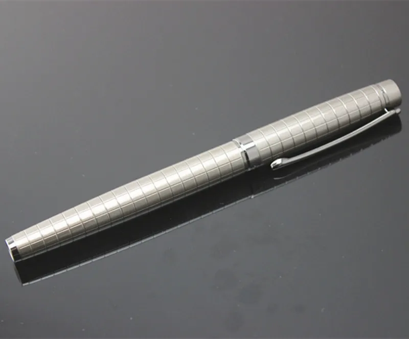 Высококачественная металлическая перьевая ручка Iraurita с серой решеткой, полностью металлические роскошные ручки Caneta, канцелярские принадлежности для офиса и школы, чернильная ручка