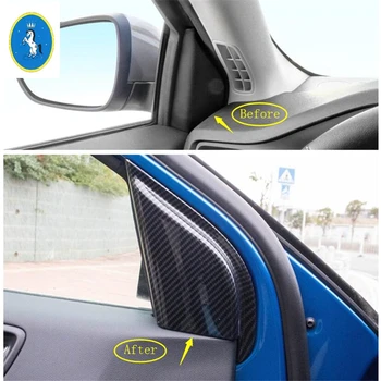 

Yimaautotrims Accessory Window Pillar A Post Front Door Triangle Cover Trim For Ford Focus 2019 2020 / Matte Carbon Fiber Style