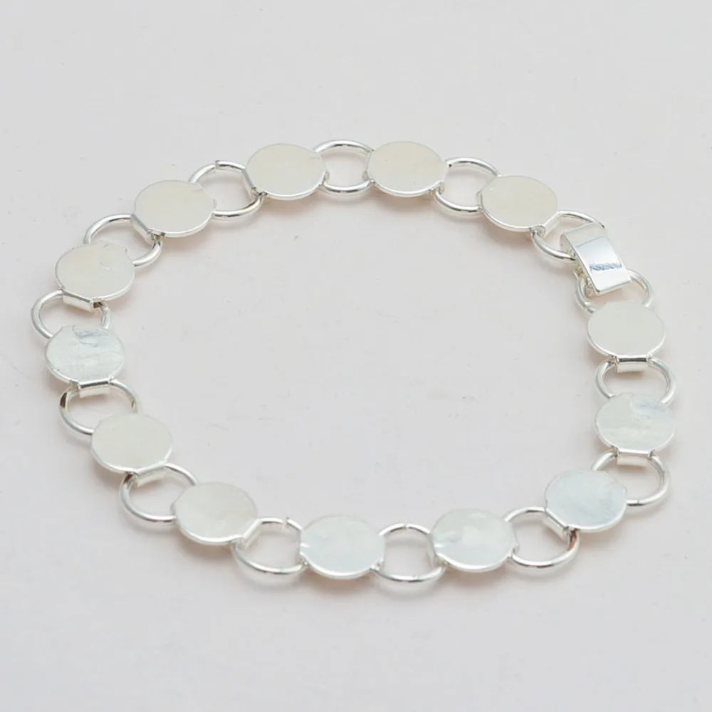 Браслет цепочка с 10 миллиметровым стеклянным кабошоном 22 см 1 шт.|bracelet with|chain