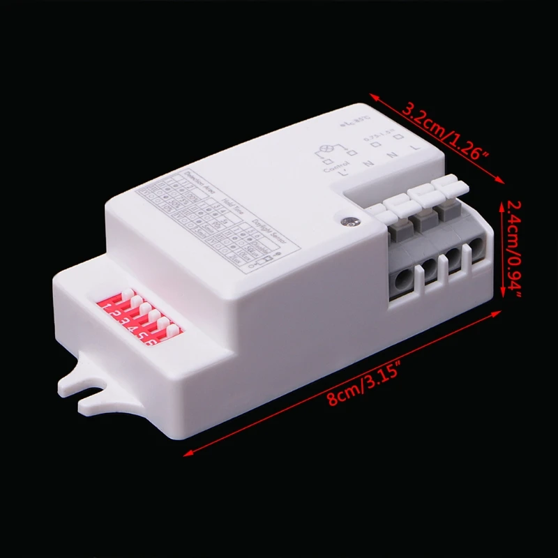 

AC 220V-240V/50Hz Microwave Radar Sensor Body Motion Detector Switch For LED Light