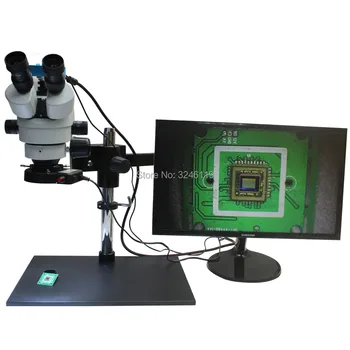 

Sliding Telescopic Rotation Angle Big Workbench 7X-90X Binocular Trinocular Stereo Microscope With 20MP 60FPS HDMI USB Camera