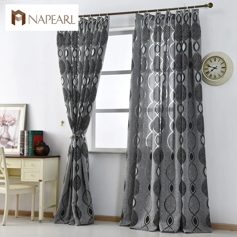 Modern curtain home textile living room curtains window fabric black