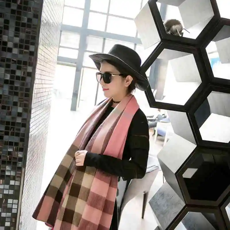 New Plaid Scarf Women font b Tartan b font Pattern Echarpe Hiver Femme Luxury Brand Cashmere