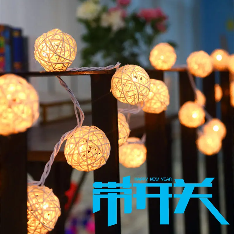Xmas Fairy String Lights Garland Lamps 4 5m Aa Battery Rattan Xmas Fairy String Lights Garland Lamps 4 5m Aa Battery Rattan Lamparas Patio Christmas Indoor Wedding Decor In Lighting Strings From