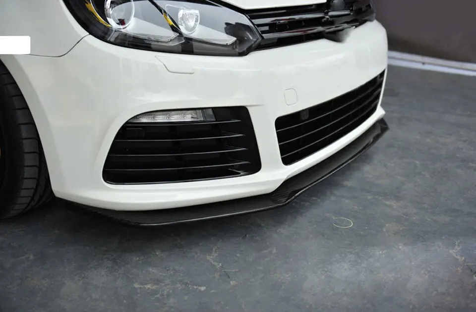 Углеродное волокно, Черный Автомобильный передний бампер, спойлер, подходит для VW Golf 6 VI MK6 R20 2010-2013, передний спойлер
