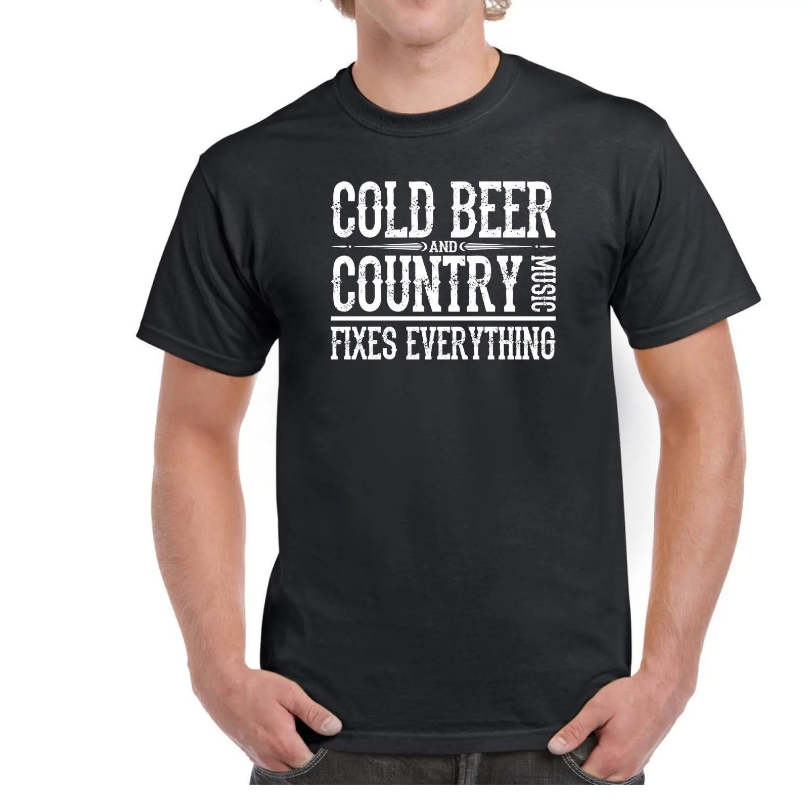 2019 New Arrival Great Quality Funny Cotton Cold Beer & Country Music ...