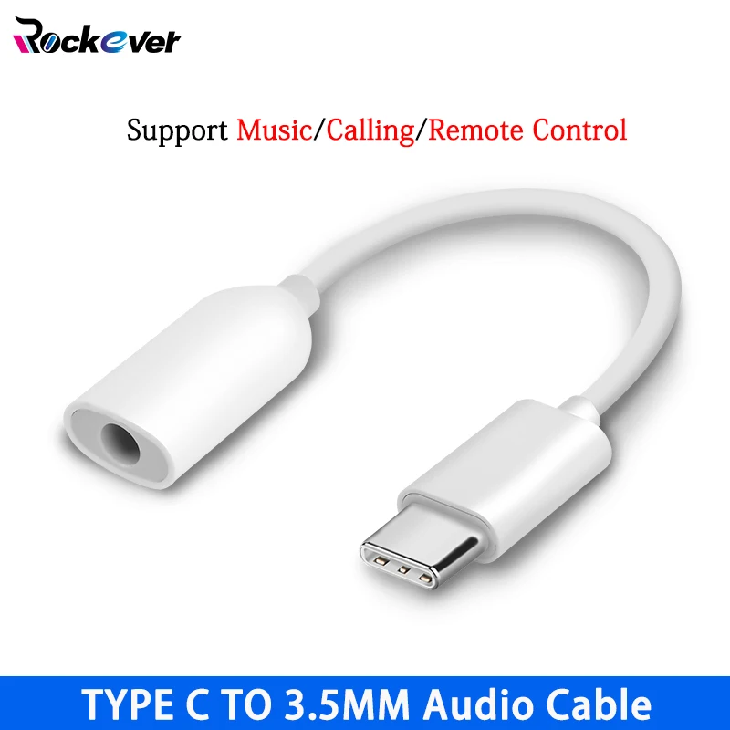 

USB 3.1 TYPE C To 3.5MM Earphone Jack Adapter Type-C Audio Cable Converter For Xiaomi Mi 6/7/Mix 2 2S/6X Calling/Remote Control