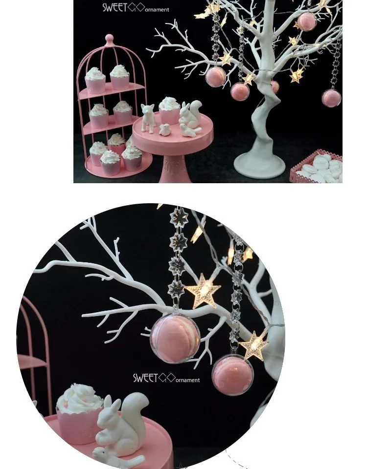 Di cerimonia nuziale bianco resina Simulato albero con macrons penper per bar/negozio di Ella finestra Albero Desiderano