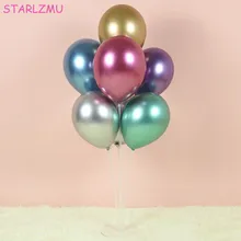 Starlzmu 9 шт. шары из латекса цвета металлик надувной шар на палочке Таблица плавающие шарики для День Рождения вечерние украшения Дети Воздушный баллон держатель