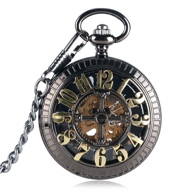 Mechanical Automatic Self-wind Pocket Watch 2016 Luxury Numbers Hollow Carving D Mechanical Automatic Self-wind Pocket Watch 2016 Luxury Numbers Hollow Carving D