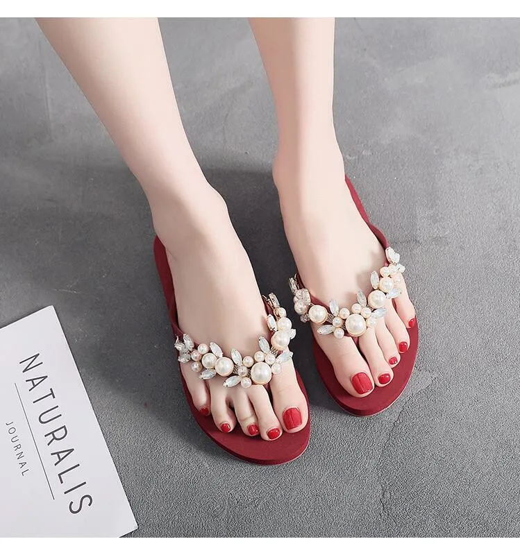 rhinestone slippers women