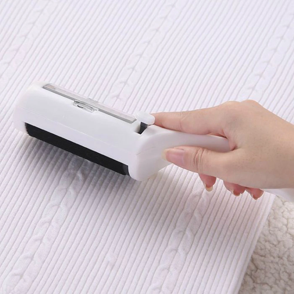 Portable Clothes Fluff Remover Brush Double-sided Lint Hair Dust Remover Cleaning Brush Coat Suit Anti Static Cleaning Tools