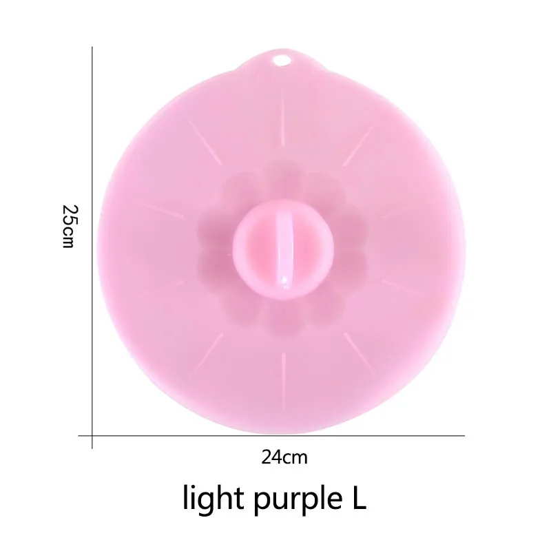 Кастрюля для приготовления пищи, силиконовая крышка, инструменты для приготовления пищи, хранение свежести, многоразовые, 1 шт., пищевая обертка, Многофункциональная крышка для микроволновой печи - Цвет: light purple L