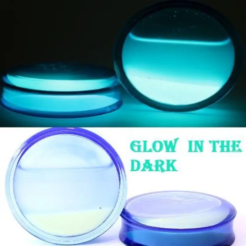 Vintage Ear Expander Shellhard Clear Acrylic Glow in the Dark Liquid Flesh Tunnel Ear Plug Stretcher Piercing Body Jewelry