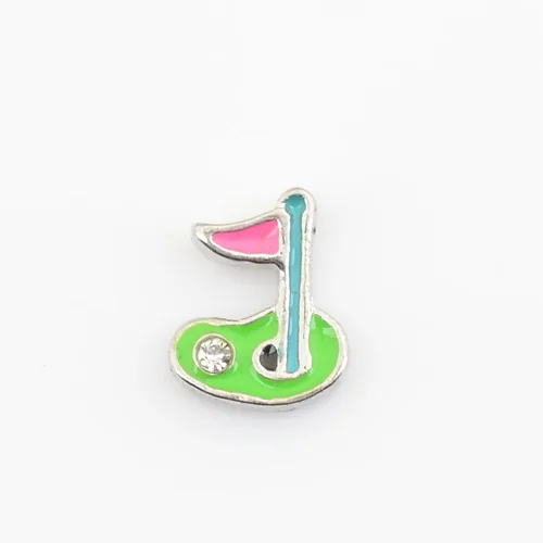 

GOLF GREEN WITH BAL, Floating charms,Fit floating charm lockets, FC0336