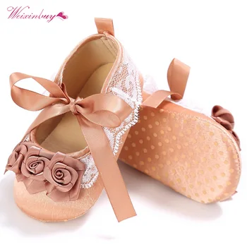 

Baby Girl Shoes Riband Bow Lace Up PU Leather Princess Baby Shoes First Walkers Newborn Moccasins