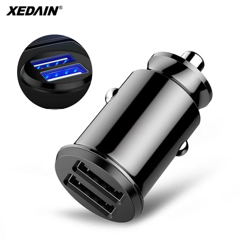مصغرة سيارة شاحن آيفون سامسونج Xiaom هواوي 3.1A سريع سيارة شحن المزدوج 2 ميناء USB سيارة مهايئ شاحن الهاتف المحمول شاحن