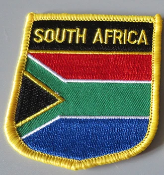 Badge Shield Patch Нашивки с национальным флагом и Металлический Нагрудный значок с флагом Южной Африки - Цвет: Badge Shield Patch