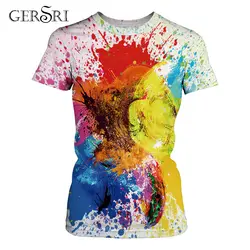 Gersri Новая мужская летняя брендовая футболка с коротким рукавом 3d футболка с черепом хлопковая футболка высокого качества горячая футболка