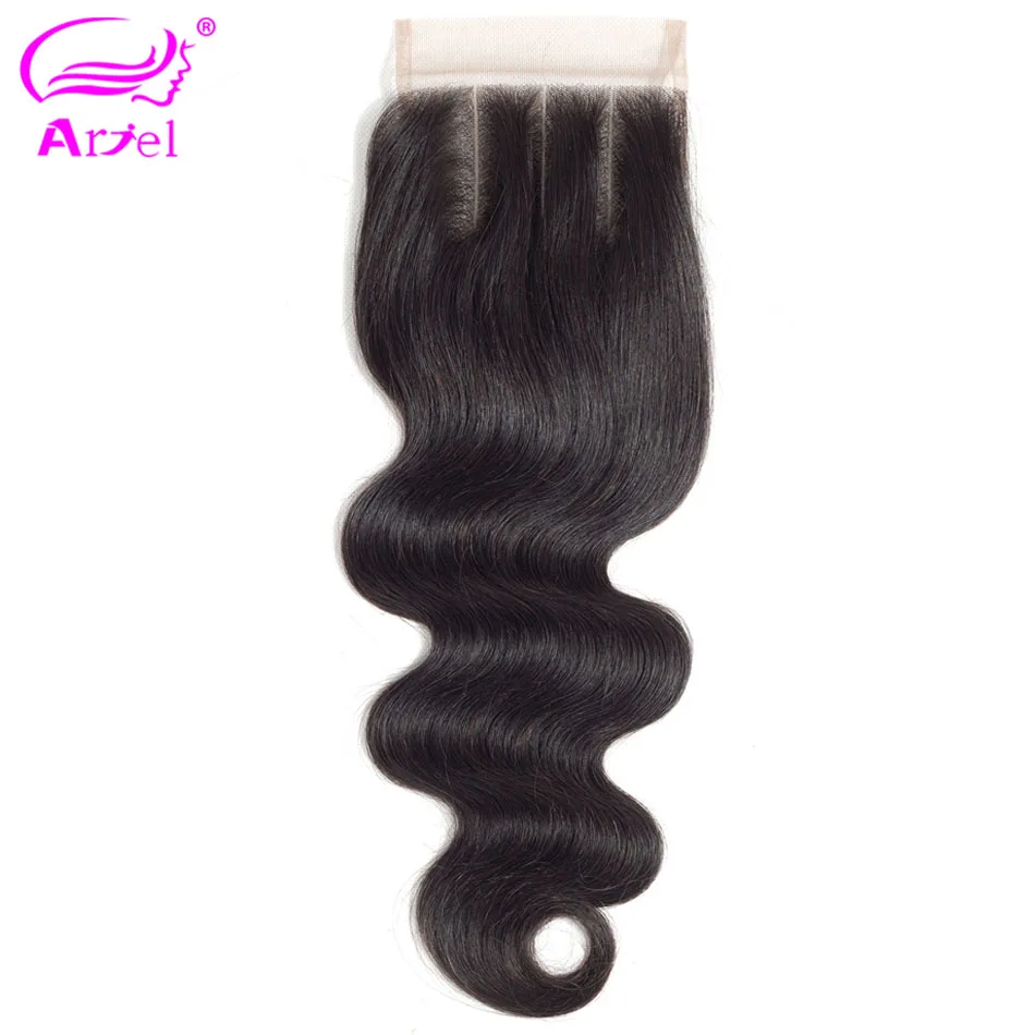 Ариэль бразильские человеческие волосы, закрывающие волну тела 4*4, кружева, 8-22 дюймов, натуральный цвет, не завитые здоровые волосы