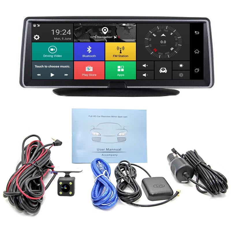 Bluavido 8 дюймов 4G Android Автомобильная приборная панель DVR камера GPS навигация ADAS 1080P