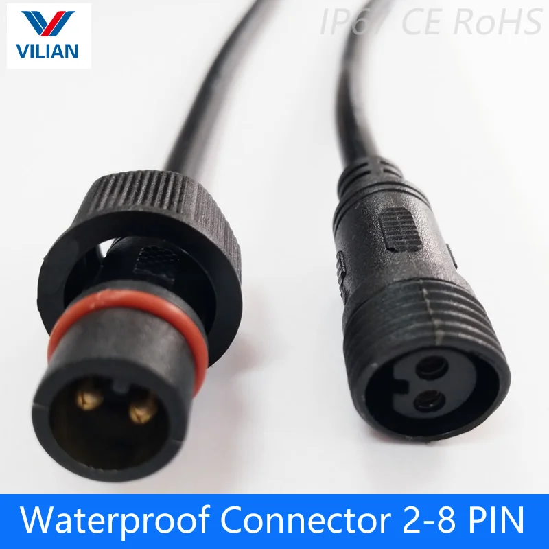 5 пар водонепроницаемый разъем ток 4A/6A 2 pin/3 pin/4 pin с проводным кабелем IP67 штекер «Мама-папа» 0,5/0,75(мм2